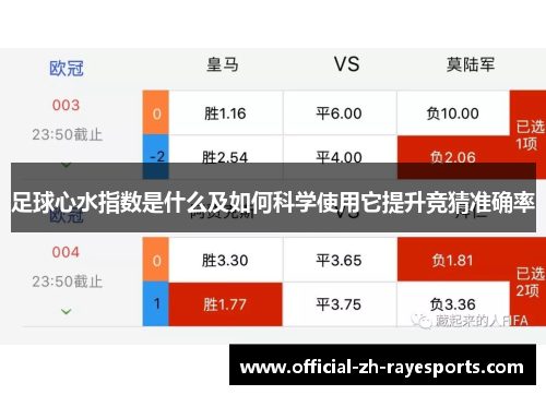 足球心水指数是什么及如何科学使用它提升竞猜准确率 足球心水指数是什么及如何科学使用它提升竞猜准确率